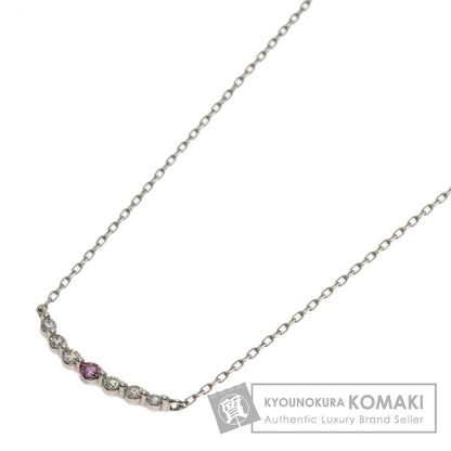0.051ct Diamond Pink　Diamond Necklace Platinum PT900 PT850 1.8g　Ladies