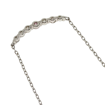 0.051ct Diamond Pink　Diamond Necklace Platinum PT900 PT850 1.8g　Ladies