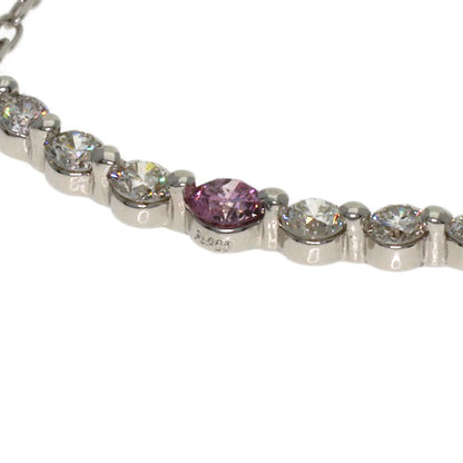 0.051ct Diamond Pink　Diamond Necklace Platinum PT900 PT850 1.8g　Ladies