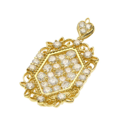 3ct Diamond Pendant top K18 Yellow Gold 7.6g　Ladies