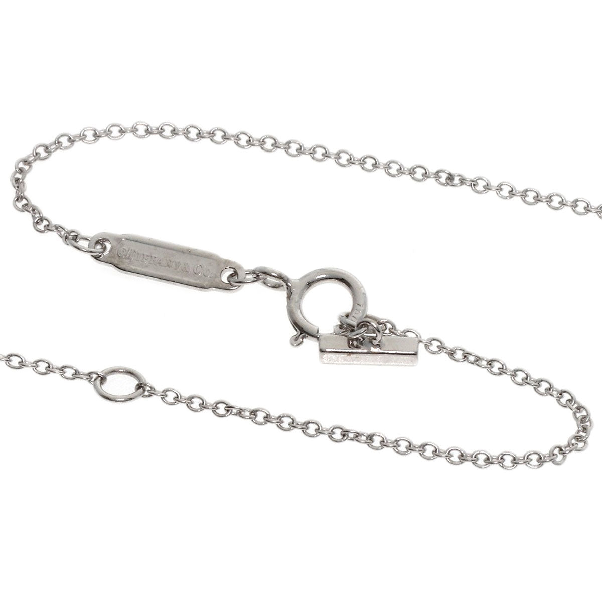 TIFFANY&Co. T Smile Mini Diamond Necklace K18 White Gold Ladies [Used]
