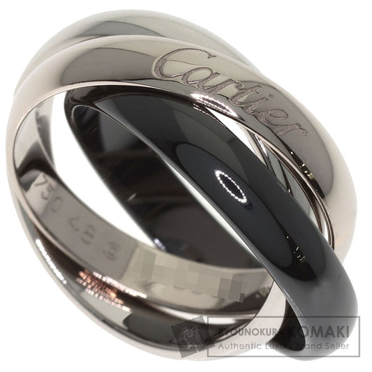 CARTIER Trinity Black ceramic #48 Ring K18 White Gold Pd950Ladies [Used]