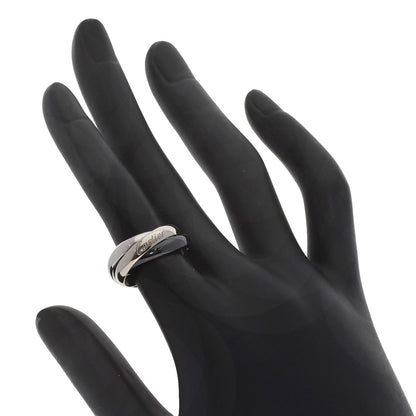 CARTIER Trinity Black ceramic #48 Ring K18 White Gold Pd950Ladies [Used]