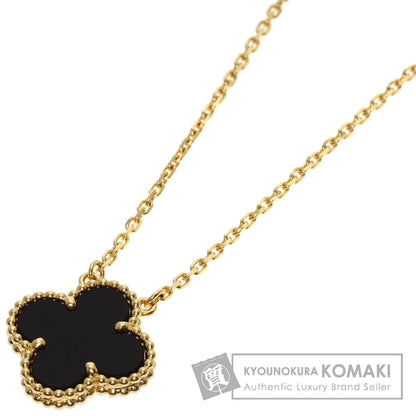 Van Cleef & Arpels Vintage Alhambra Onyx Necklace K18 Yellow Gold Ladies [Used]
