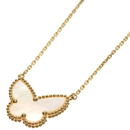 Van Cleef & Arpels Lucky Alhambra Papillon White Shell Necklace K18 Yellow Gold Ladies [Used]