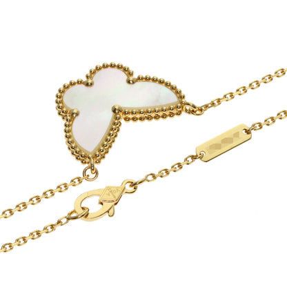 Van Cleef & Arpels Lucky Alhambra Papillon White Shell Necklace K18 Yellow Gold Ladies [Used]