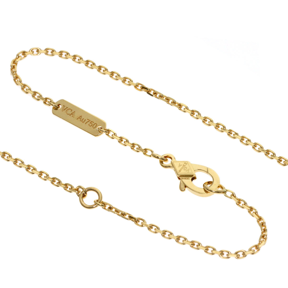 Van Cleef & Arpels Lucky Alhambra Papillon White Shell Necklace K18 Yellow Gold Ladies [Used]