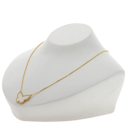Van Cleef & Arpels Lucky Alhambra Papillon White Shell Necklace K18 Yellow Gold Ladies [Used]