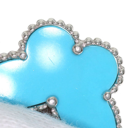 Van Cleef & Arpels Lucky Alhambra Papillon Turquoise White Shell Earring K18 White Gold Ladies [Used]