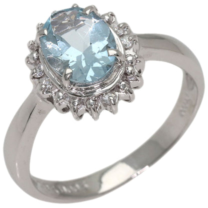 0.95ct Aquamarine Diamond Ring Platinum PT900 4.3g　Ladies