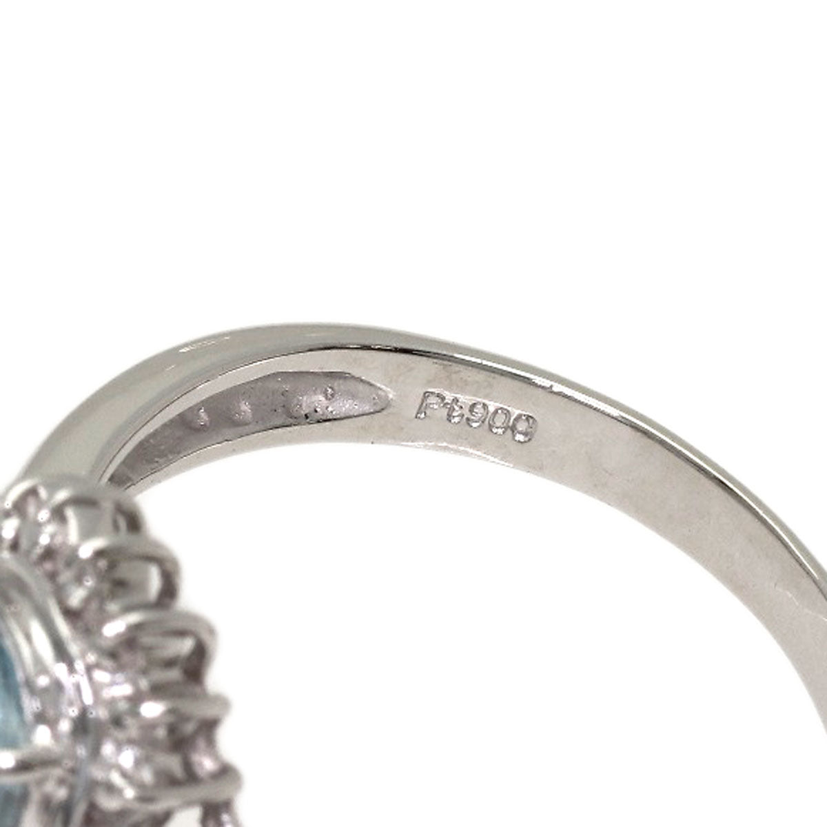 0.95ct Aquamarine Diamond Ring Platinum PT900 4.3g　Ladies