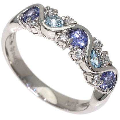 Aquamarine Tanzanite Diamond Ring Platinum PT900 5.4g　Ladies