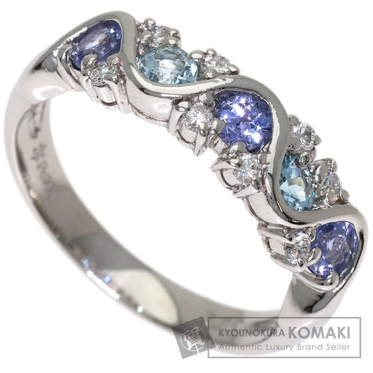 Aquamarine Tanzanite Diamond Ring Platinum PT900 5.4g　Ladies