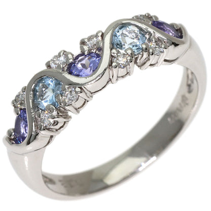 Aquamarine Tanzanite Diamond Ring Platinum PT900 5.4g　Ladies