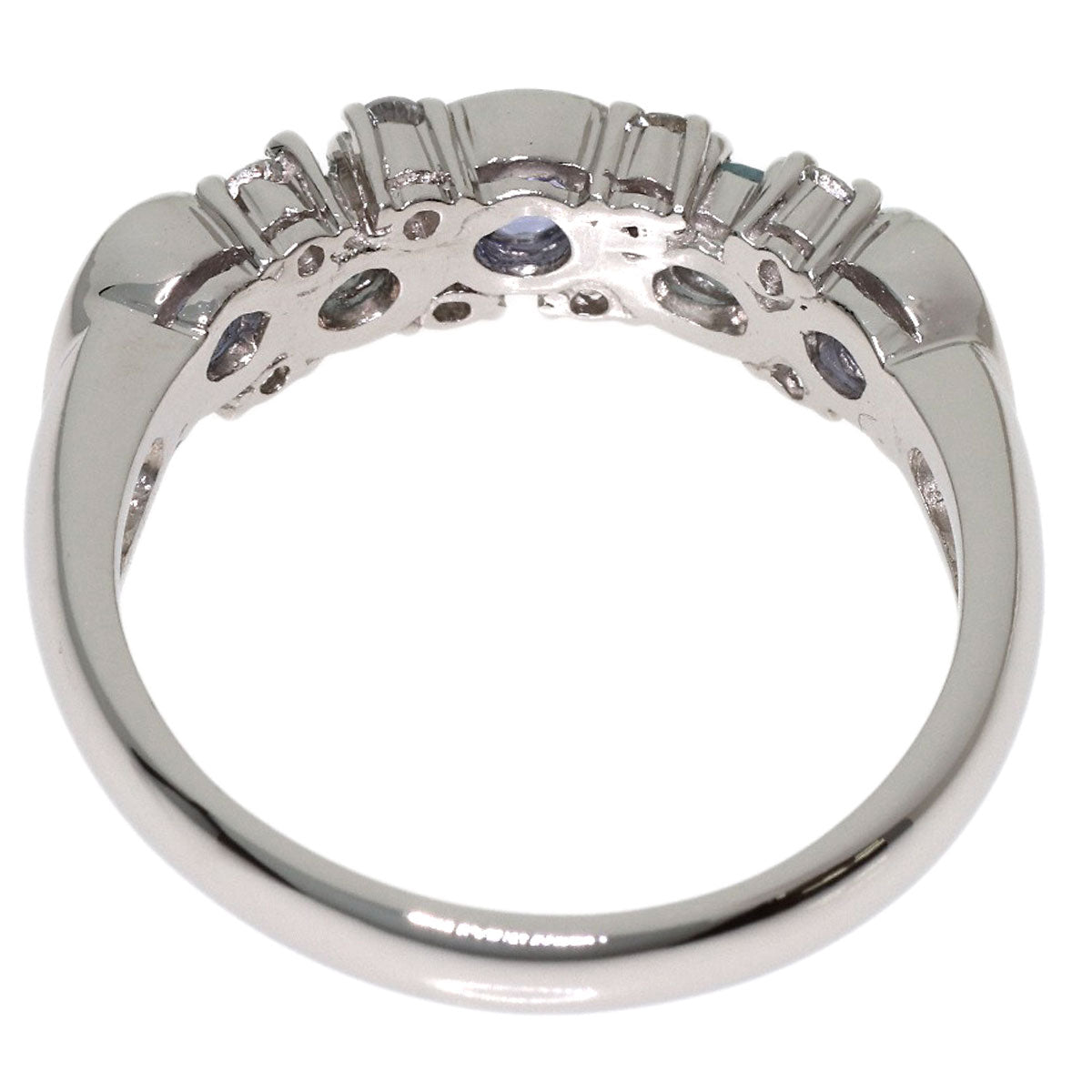 Aquamarine Tanzanite Diamond Ring Platinum PT900 5.4g　Ladies