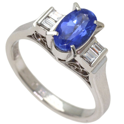 1.36ct Sapphire Diamond Ring PlatinumPM900 6.6g　Ladies