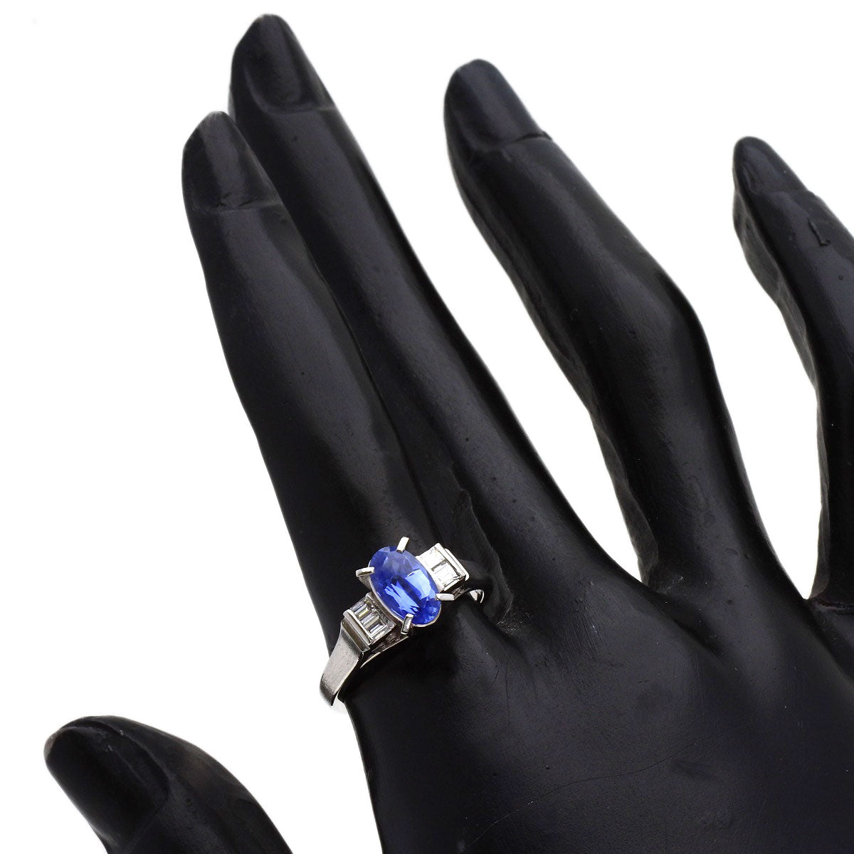 1.36ct Sapphire Diamond Ring PlatinumPM900 6.6g　Ladies