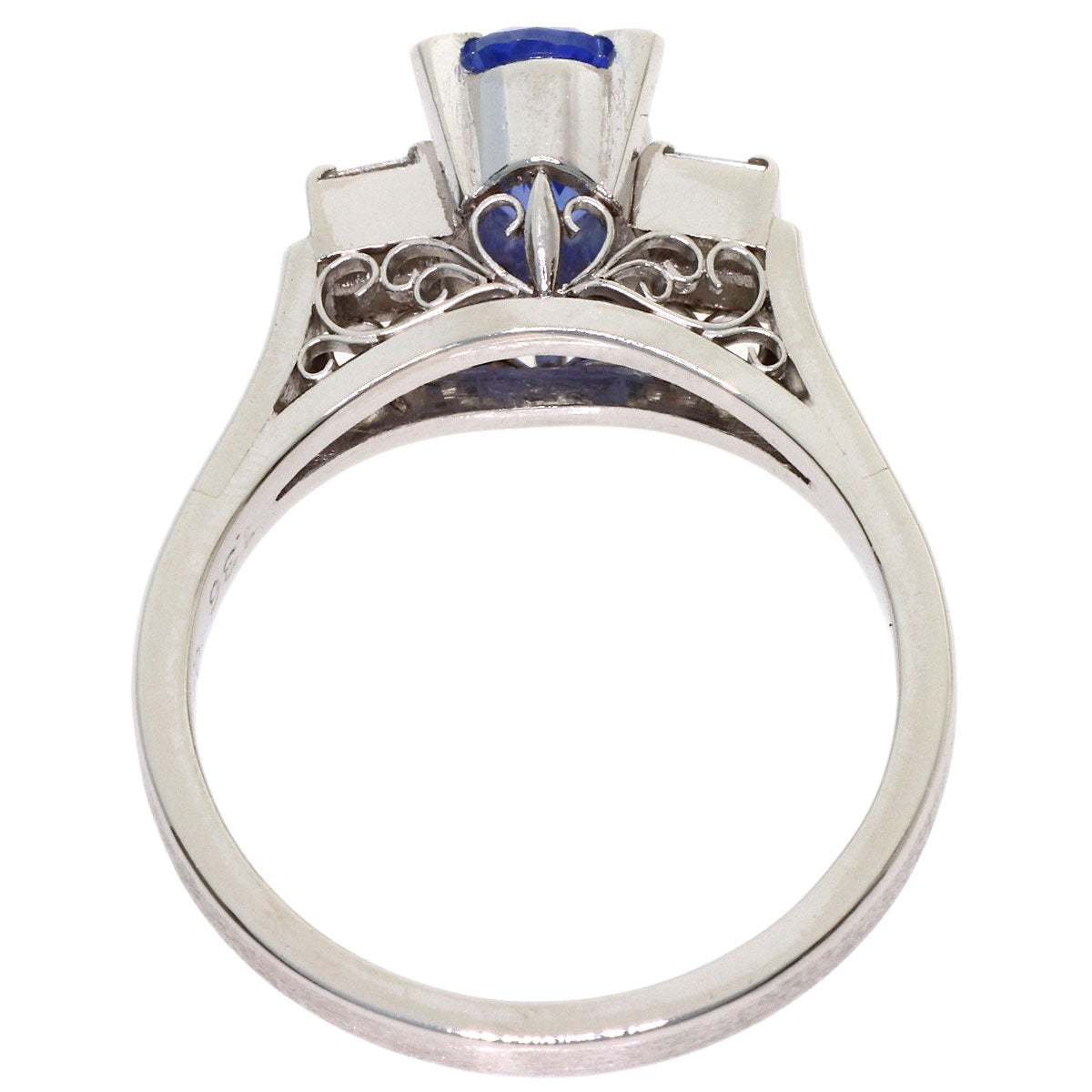 1.36ct Sapphire Diamond Ring PlatinumPM900 6.6g　Ladies