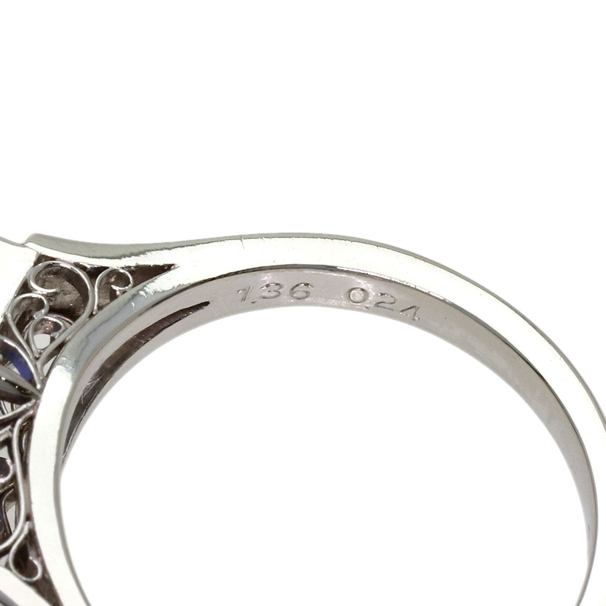 1.36ct Sapphire Diamond Ring PlatinumPM900 6.6g　Ladies