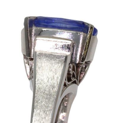 1.36ct Sapphire Diamond Ring PlatinumPM900 6.6g　Ladies