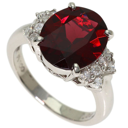 Garnet Diamond Ring Platinum PT900 6.7g　Ladies