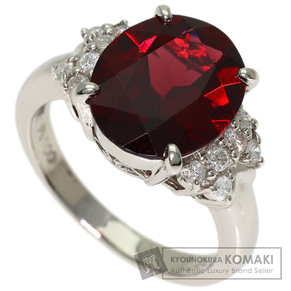 Garnet Diamond Ring Platinum PT900 6.7g　Ladies