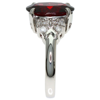 Garnet Diamond Ring Platinum PT900 6.7g　Ladies
