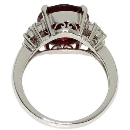 Garnet Diamond Ring Platinum PT900 6.7g　Ladies