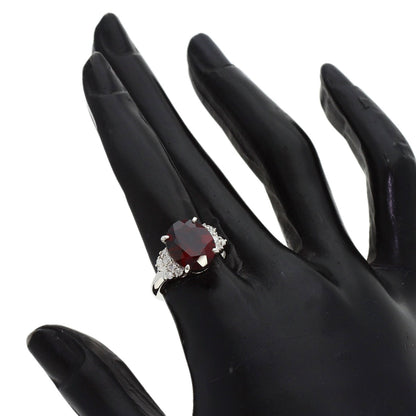 Garnet Diamond Ring Platinum PT900 6.7g　Ladies
