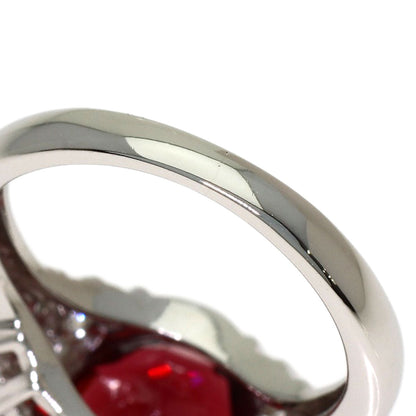 Garnet Diamond Ring Platinum PT900 6.7g　Ladies