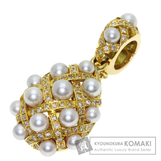 Baby Pearl Diamond Pendant top K18 Yellow Gold 12g　Ladies