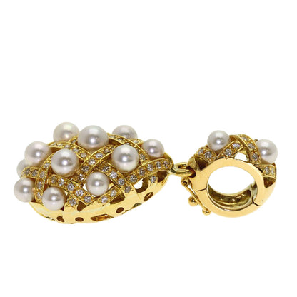 Baby Pearl Diamond Pendant top K18 Yellow Gold 12g　Ladies