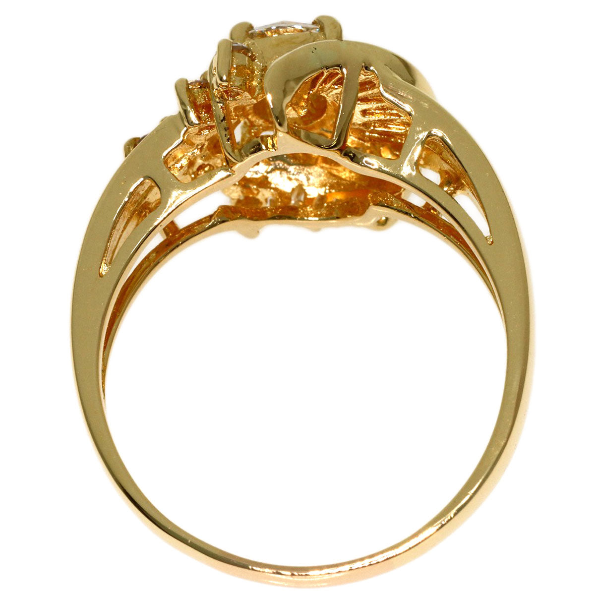 0.4ct Diamond Ring K18 Yellow Gold 5.74g　Ladies
