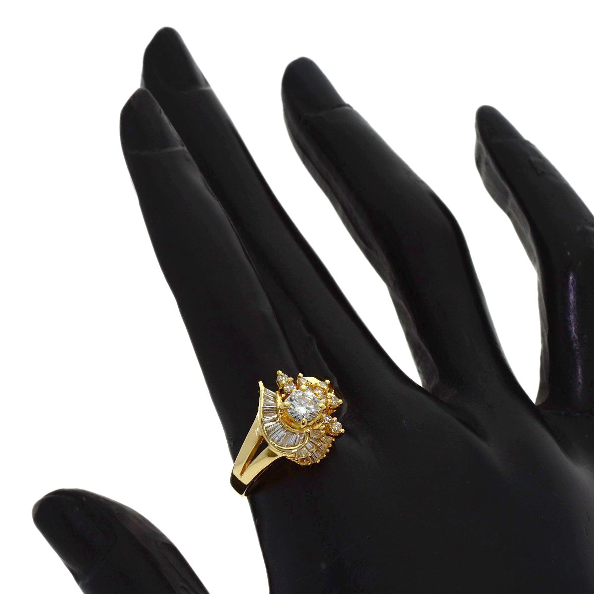 0.4ct Diamond Ring K18 Yellow Gold 5.74g　Ladies