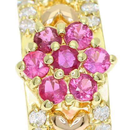0.43ct Ruby Diamond Ring K18 Yellow Gold PT900 3.6g　Ladies