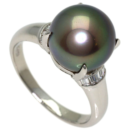 Pearl Pearl Diamond Ring Platinum PT900 6.5g　Ladies