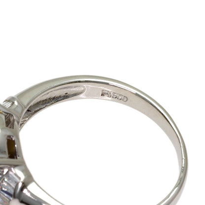 Pearl Pearl Diamond Ring Platinum PT900 6.5g　Ladies