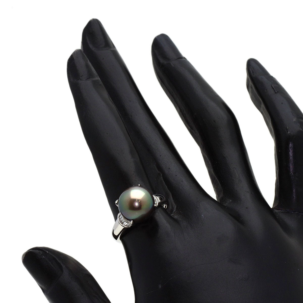 Pearl Pearl Diamond Ring Platinum PT900 6.5g　Ladies