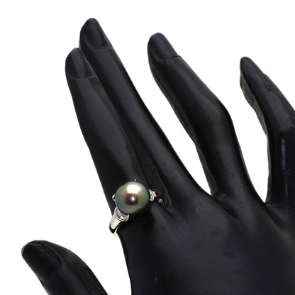 Pearl Pearl Diamond Ring Platinum PT900 6.5g　Ladies