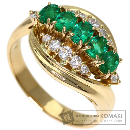 0.95ct Emerald Diamond Ring K18 Yellow Gold 8.2g　Ladies