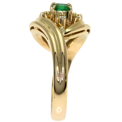 0.95ct Emerald Diamond Ring K18 Yellow Gold 8.2g　Ladies