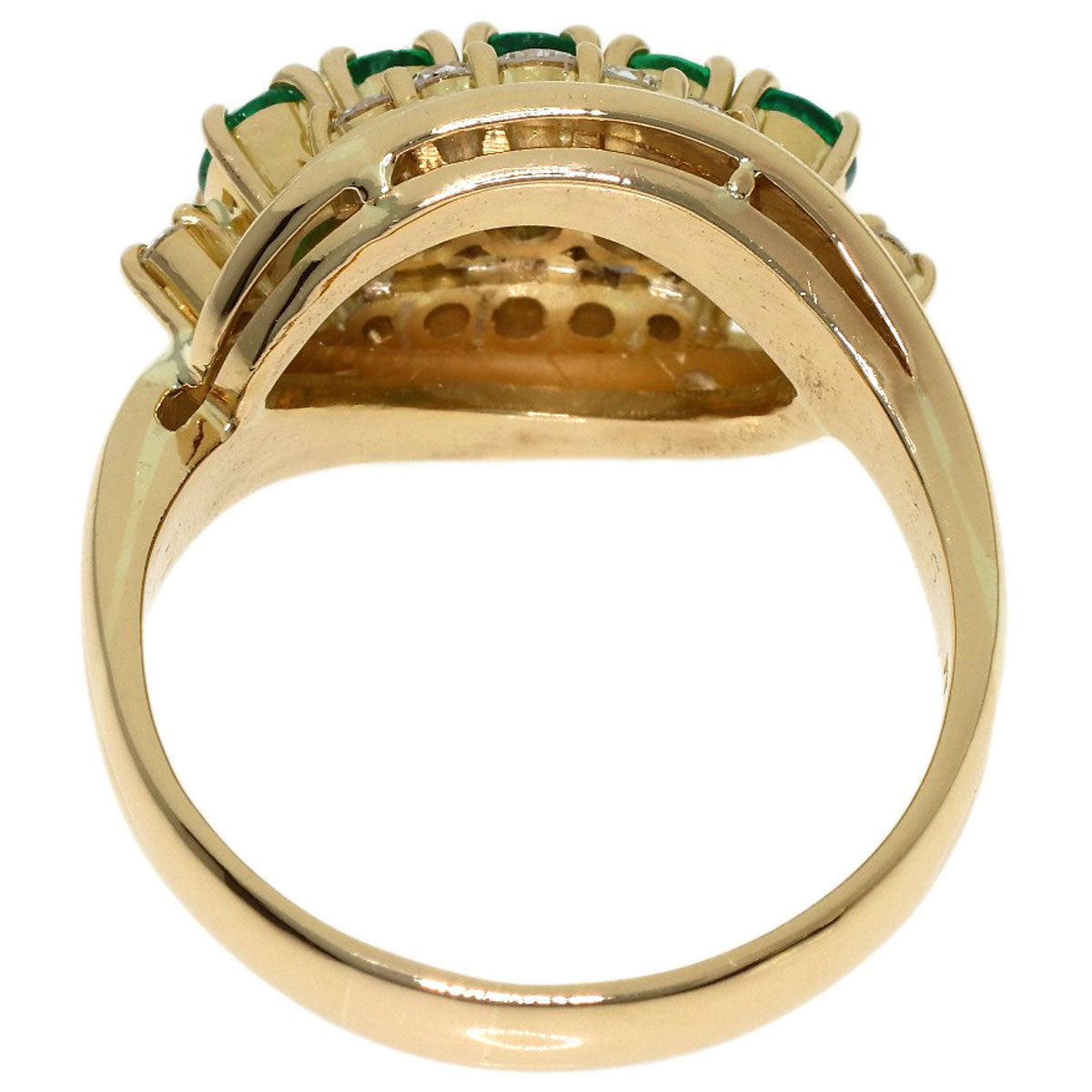 0.95ct Emerald Diamond Ring K18 Yellow Gold 8.2g　Ladies
