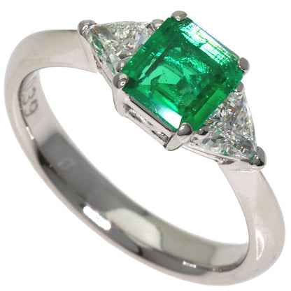 0.49ct Emerald Diamond Ring Platinum PT900 4.8g　Ladies