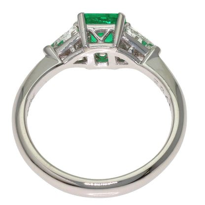 0.49ct Emerald Diamond Ring Platinum PT900 4.8g　Ladies