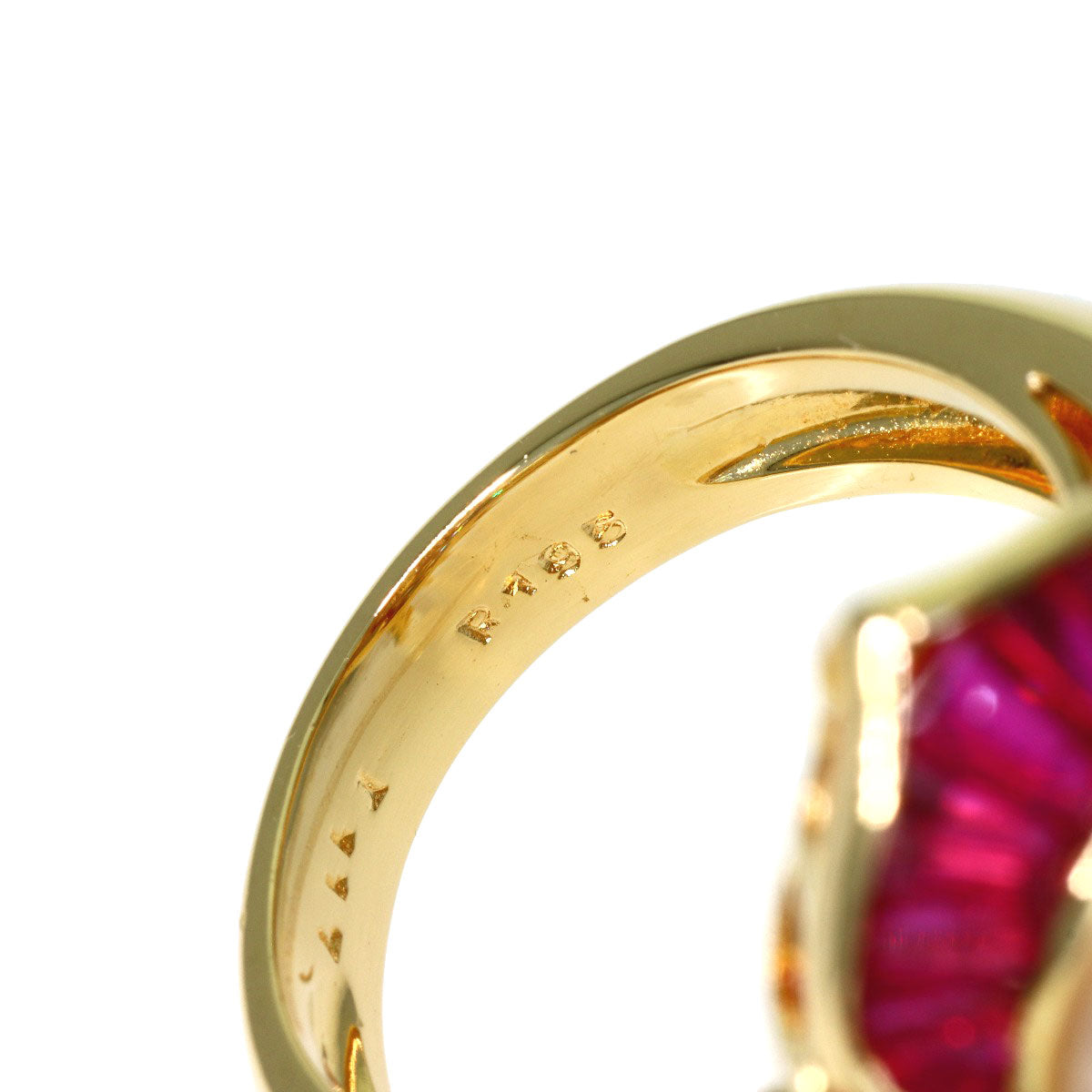 1.95ct Pearl Pearl Ruby Diamond Ring K18 Yellow Gold 16g　Ladies