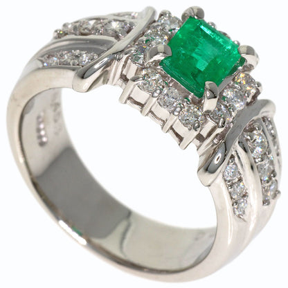 0.453ct Emerald Diamond Ring Platinum PT900 12.4g　Ladies
