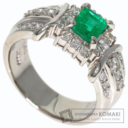 0.453ct Emerald Diamond Ring Platinum PT900 12.4g　Ladies