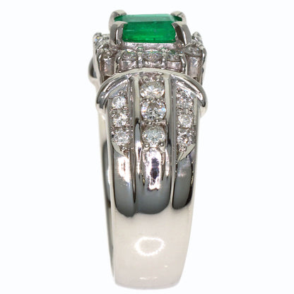 0.453ct Emerald Diamond Ring Platinum PT900 12.4g　Ladies