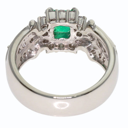0.453ct Emerald Diamond Ring Platinum PT900 12.4g　Ladies