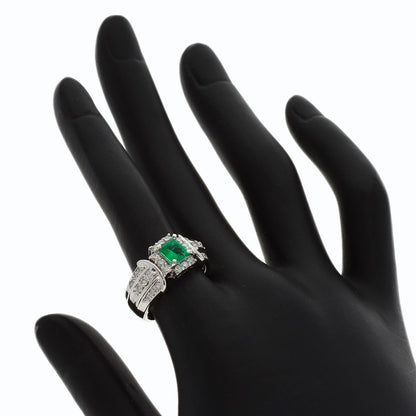 0.453ct Emerald Diamond Ring Platinum PT900 12.4g　Ladies